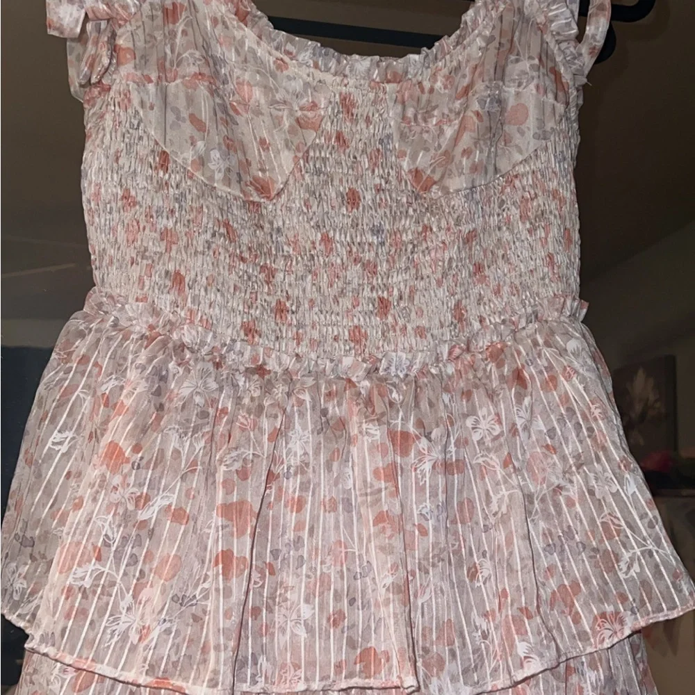 Petal & Pup Tiered Floral Maxi Dress - Pink and White - Picture 5 of 5